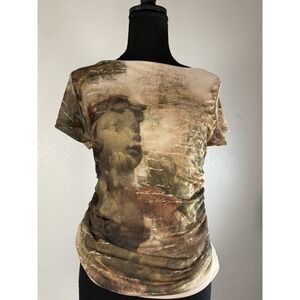 Sweet‎ Lilac Y2K Angel Floral Print Mesh Extra Large